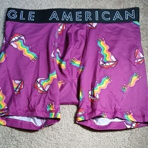 American Eagle Outfitters Purple Boxer Briefs with Rainbow Print